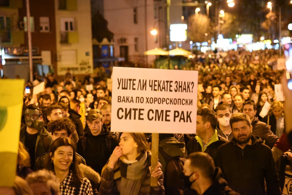 Protesta në maqedoni për ajr të pastër ! (VIDEO)