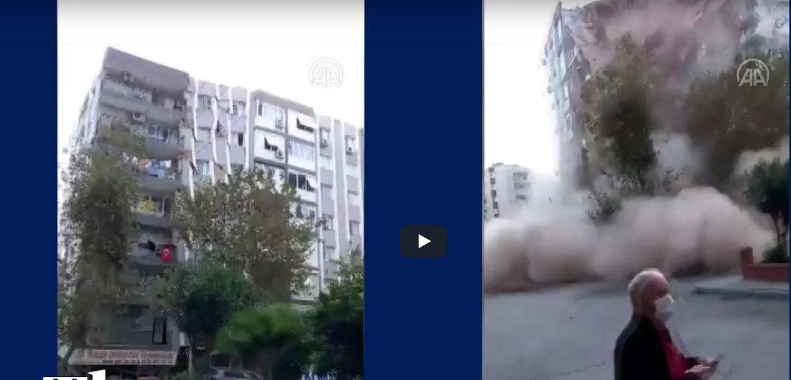 Pamje apokaliptike, shikoni si shembet pallati 8-katësh në Turqi (VIDEO)