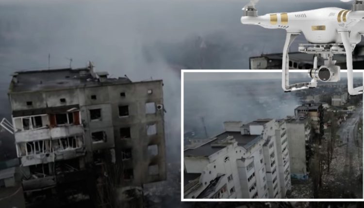 Pamjet me dron, si duket qyteti ukrainas pas bombardimeve ruse..