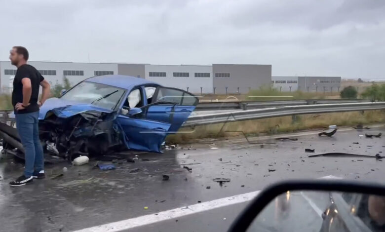 Aksident i rëndë trafiku në autostradën Shkup-Kumanovë..(VIDEO)