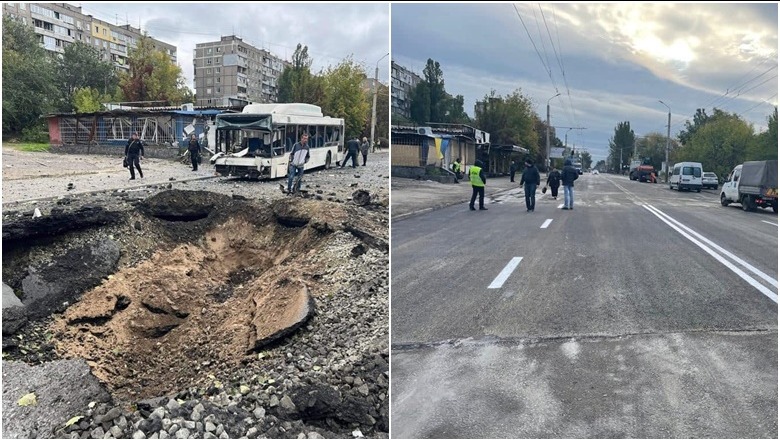 Kievit iu desh veç 1 ditë për të riparuar rrugët e shkatërruara nga raketat ruse.. (FOTO)