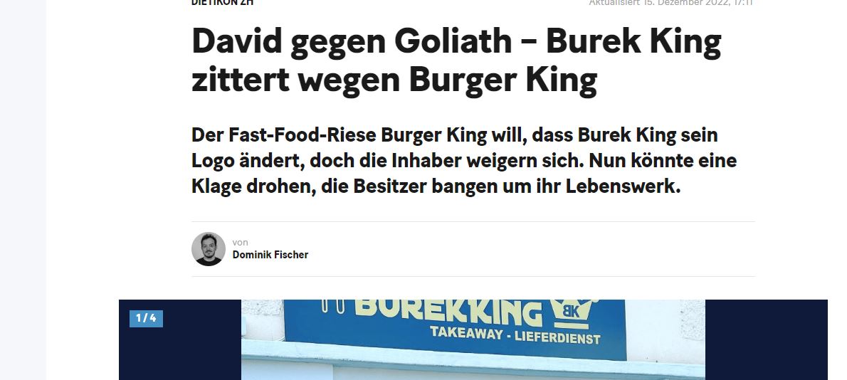 David kundër Goliath – gazeta 20min e Zvicrë shkuran për Burek King