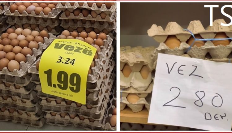 Një tabëll vezë në Kosovë 2 euro, në Maqedoni 5 euro (VIDEO)