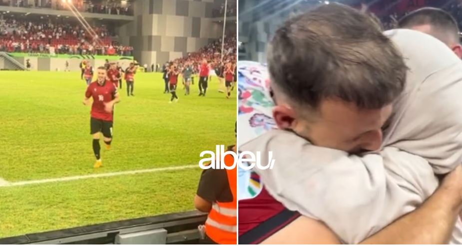 Prekëse! Ardian Ismajli sheh nënën në stadium dhe e puth me mall pas fitores (VIDEO)