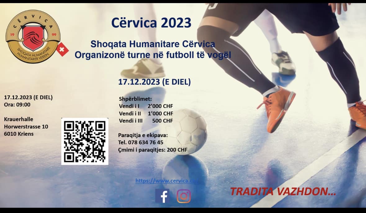 Shoqata Humanitare Cërvica – Zvicër organizon turneun tradicional