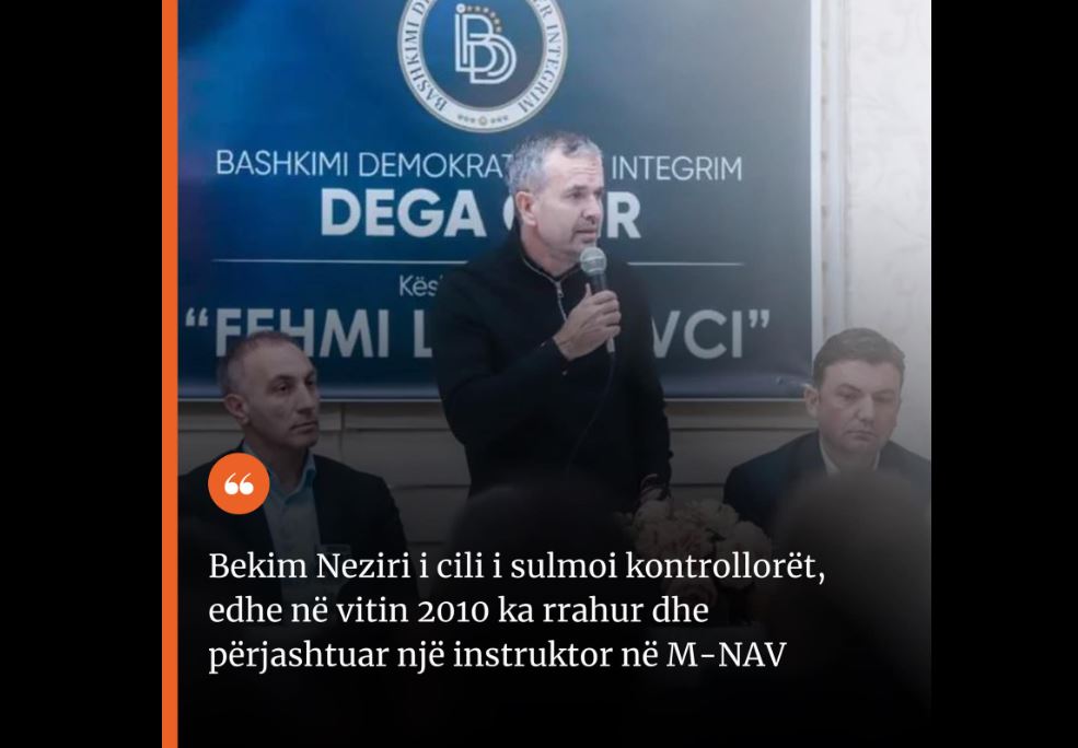 Bekim Neziri i cili i sulmoi kontrollorët, edhe në vitin 2010 ka rrahur dhe përjashtuar një instruktor në M-NAV