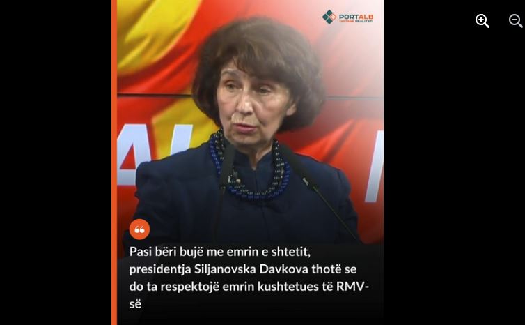 Pasi bëri bujë me emrin e shtetit, presidentja Siljanovska Davkova thotë se do ta respektojë emrin kushtetues të RMV-së..!