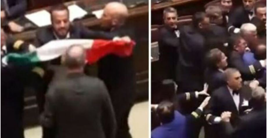Rrahje mes deputetëve italianë, pezullohet seanca..! (VIDEO)