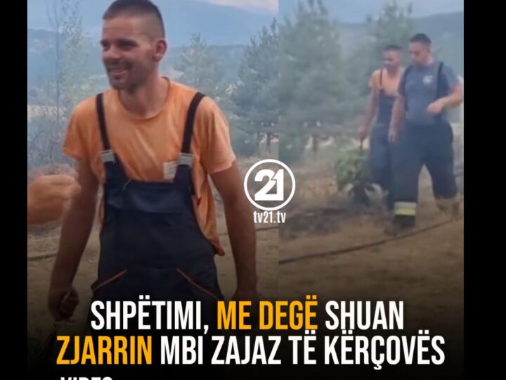 Shpëtimi, me degë shuan zjarrin mbi Zajaz të Kërçovës..! (VIDEO)