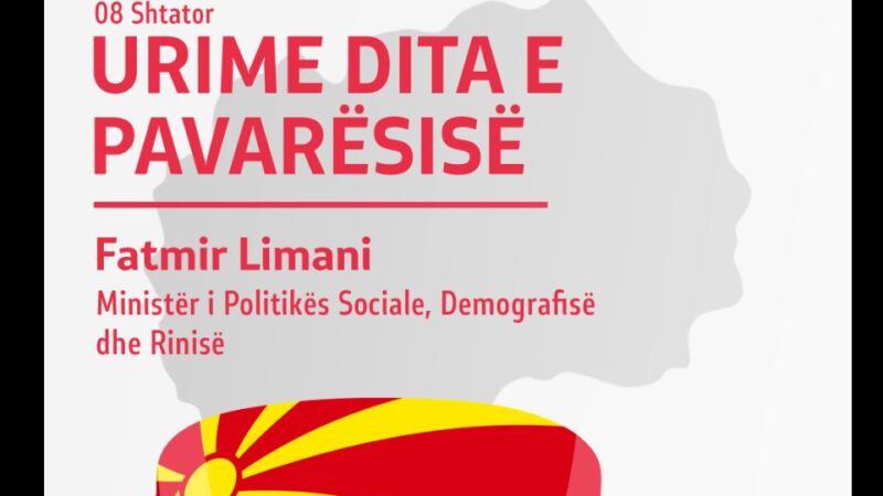 Ministri Fatmir Limani uron Ditën e Pavarësisë së Republikës së Maqedonisë së Veriut!