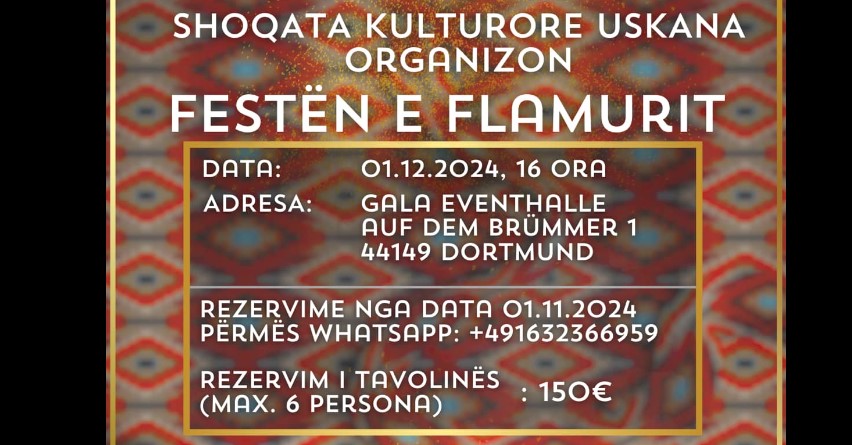 Shoqata Kulturore Uskana – Dortmund organizon festën e Flamurit 🇦🇱