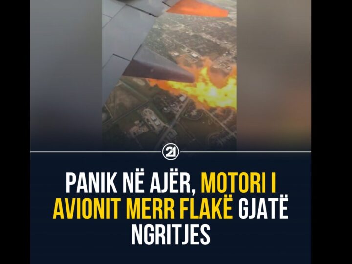 Panik në ajër, motori i avionit merr flakë gjatë ngritjes..(VIDEO)