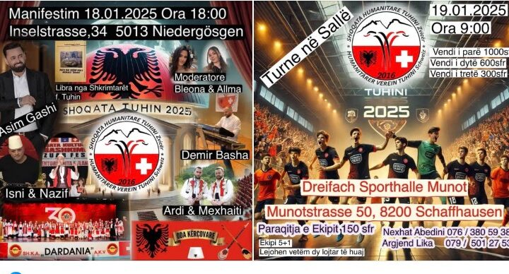 Fundjavë me Tuhinin. Për dy ditë dy evinimente në Zvicër (FOTO)