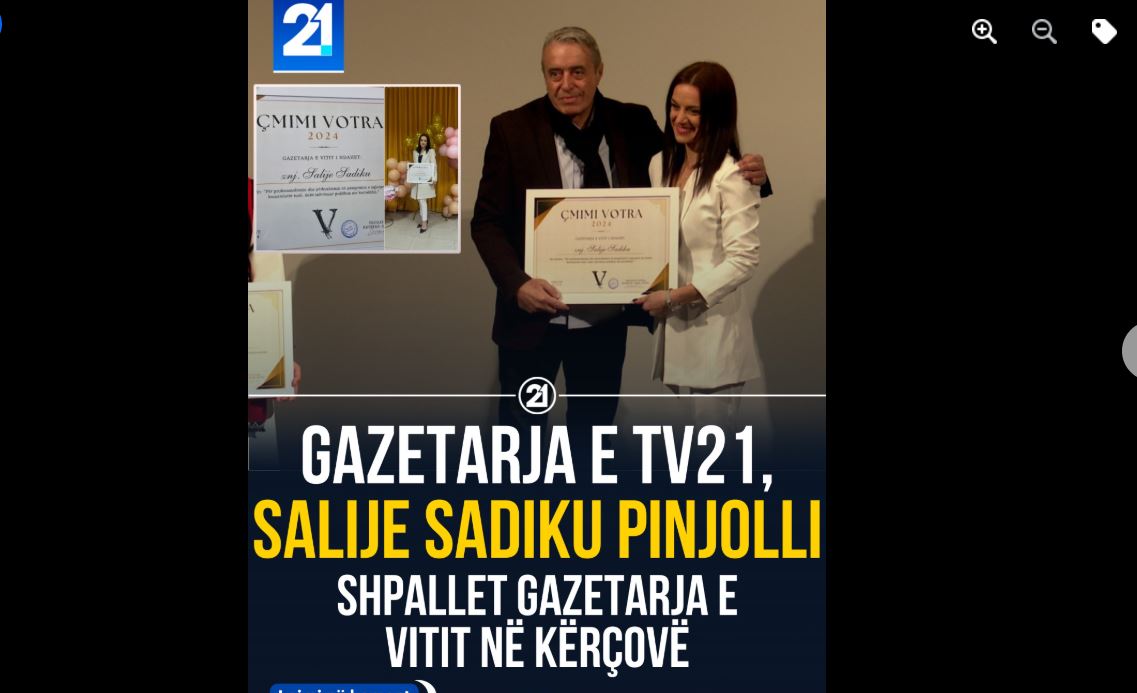 Gazetarja e TV21, Salije Sadiku Pinjolli shpallet gazetarja e vitit në Kërçovë (FOTO)