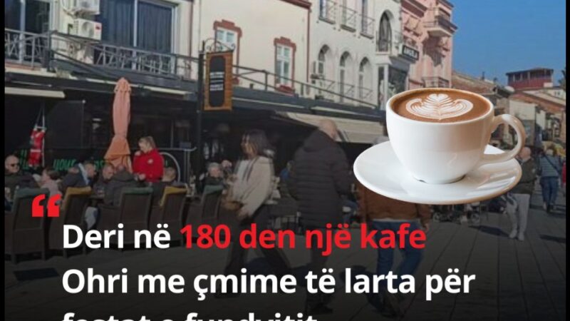 Deri në 180 den një kafe – Ohri me çmime të larta..!?