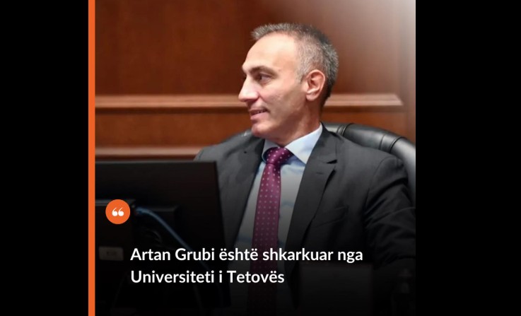 Artan Grubi është shkarkuar nga Universiteti i Tetovës..