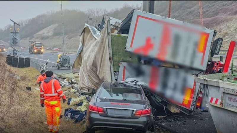 Gjermani: Makina shtypet nga kamioni në A8, e pabesueshme çka i ndodhi shoferit..! (FOTO)