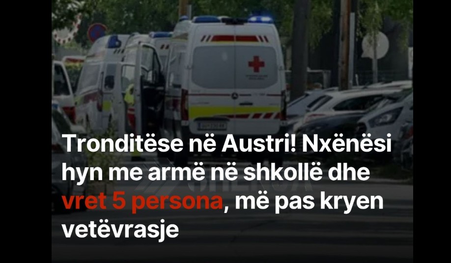 Tronditëse në Austri! Nxënësi hyn me armë në shkollë dhe vret 5 persona, më pas kryen vetëvrasje..!?