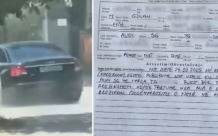 Vetura Audi me autotarga zvicerane futet me shpejtësi në trotuar !?