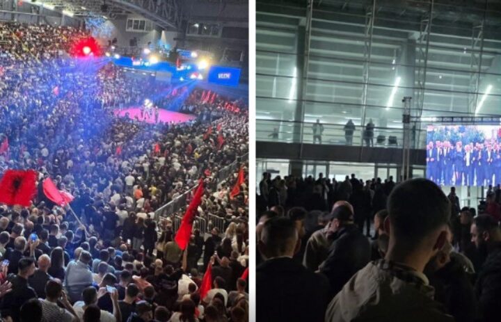 Nuk i nxe salla: Simpatizantë të VLEN-it ngelen jashtë, vendosen LED për ta parë konventën !