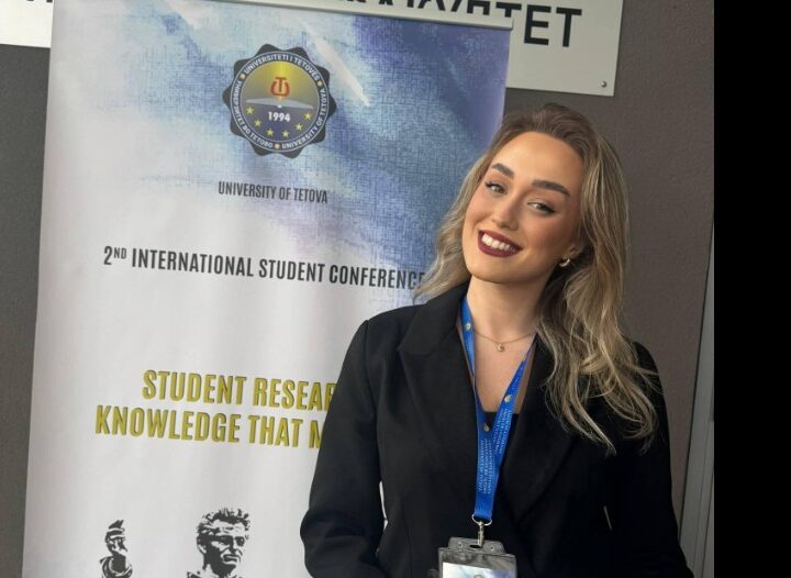 Tv Gurra: Studentja kërçovare Rezelinda Dauti prezanton në Universitetin e Tetovës