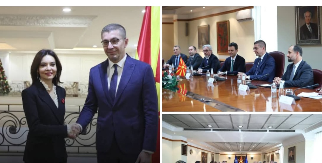 Kryeministri Mickoski në takim me ministren shqiptare Elisa Spiropali