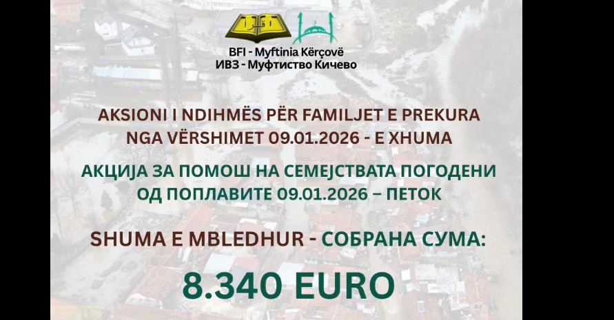 Xhamitë e Kërçovës grumbulluan ndihma për vërshimet