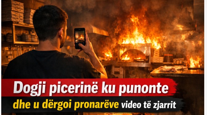 Arrestohet shtetasi i Maqedonisë në Beograd: Dogji picerinë ku punonte dhe u dërgoi pronarëve video të zjarrit