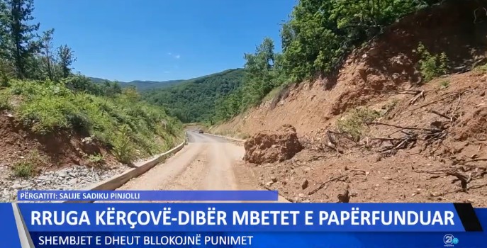 Rruga Kërçovë-Dibër mbetet e papërfunduar! Shembjet e dheut bllokojnë punimet (VIDEO)