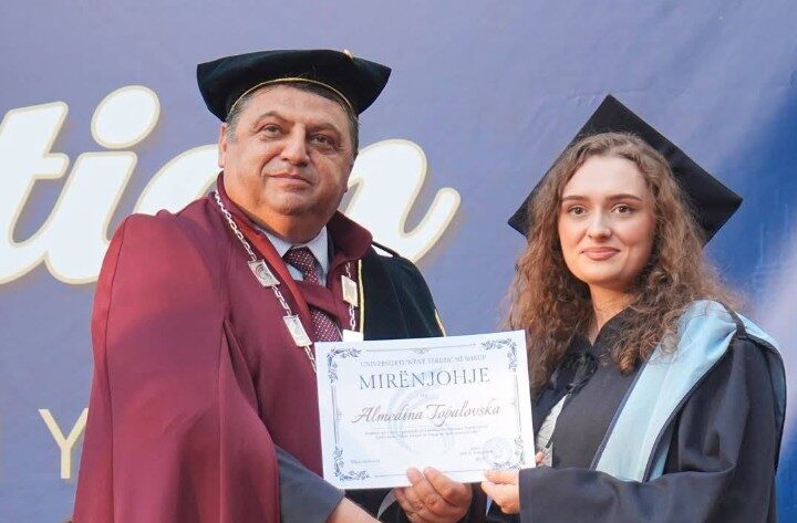 Urime: Kërçovarja Almedina Topalovska shpallet studentja më e mirë në Fakultetin e Shkencave Teknike në UNT