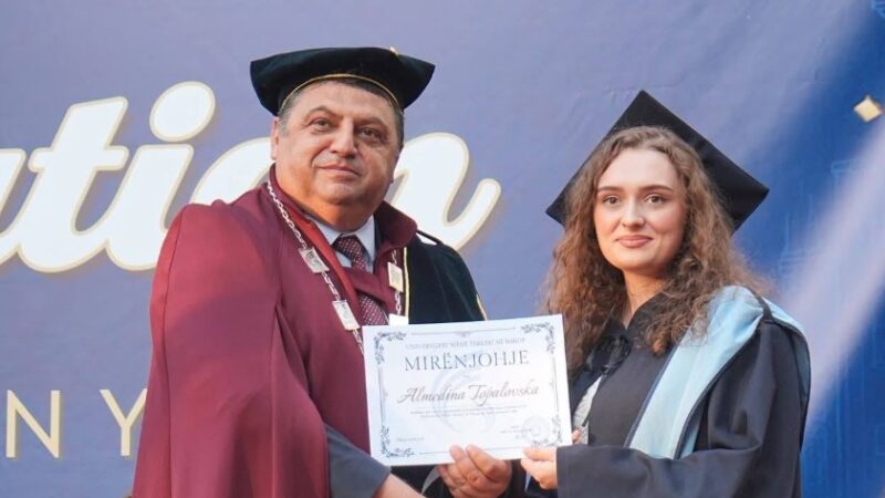 Urime: Kërçovarja Almedina Topalovska shpallet studentja më e mirë në Fakultetin e Shkencave Teknike në UNT