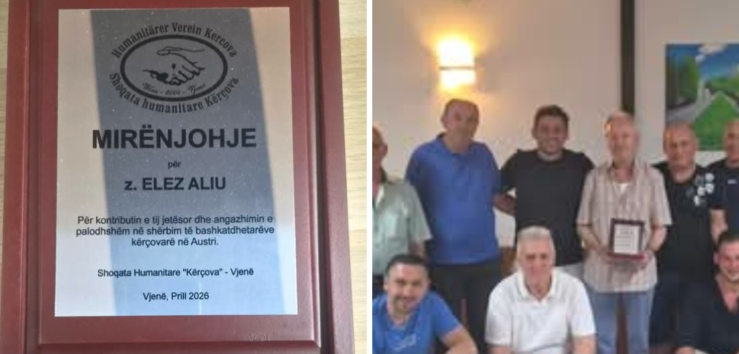 Shoqata Humanitare Kërçova nderon Elez Aliun me Mirënjohje të Veçantë