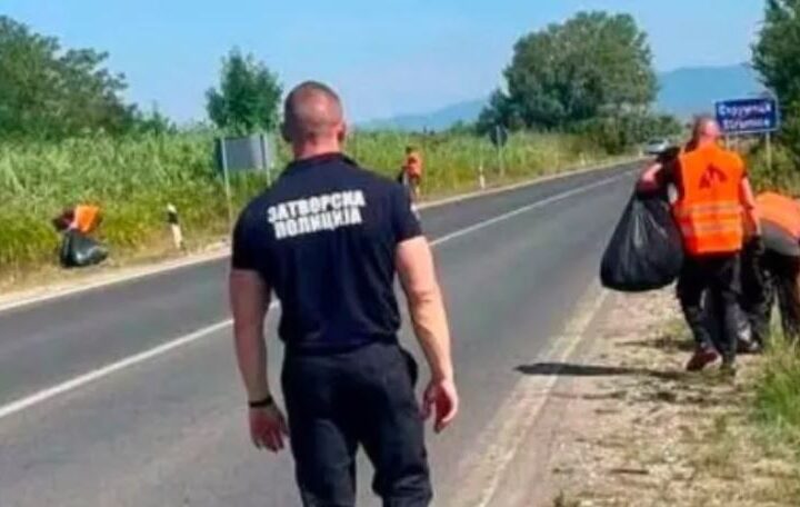 Të dënuarit në Maqedoni angazhohen për shtatë ditë në pastrimin e rrugëve kryesore dhe rajonale