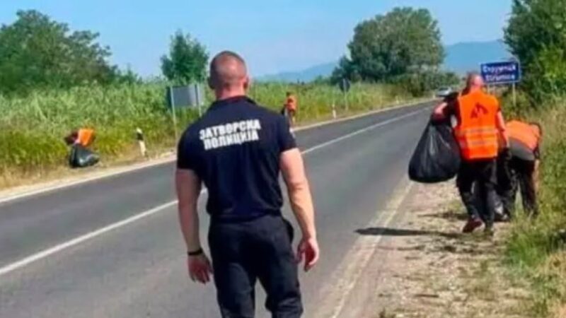 Të dënuarit në Maqedoni angazhohen për shtatë ditë në pastrimin e rrugëve kryesore dhe rajonale