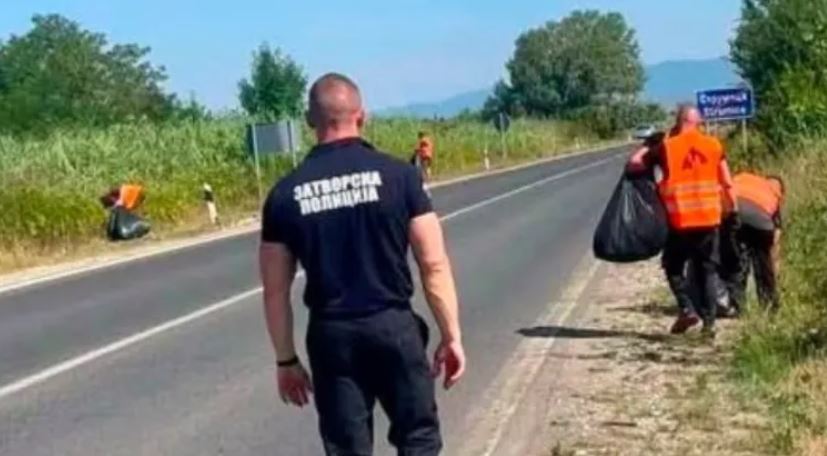Të dënuarit në Maqedoni angazhohen për shtatë ditë në pastrimin e rrugëve kryesore dhe rajonale